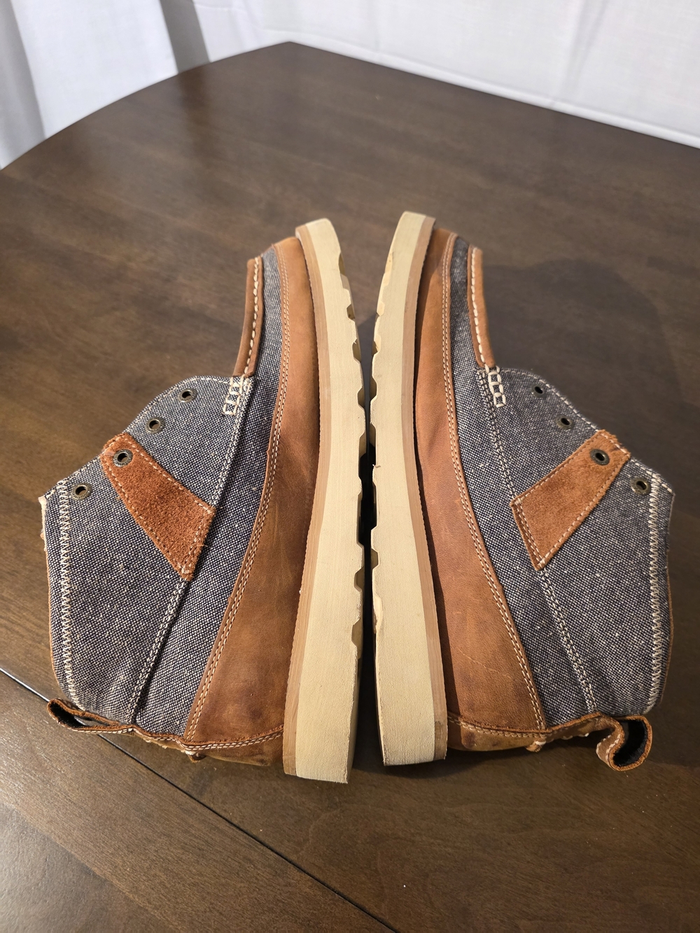 Twisted X Eco-Friendly Brown Leather & Denim High-Top Shoes - Picture 8 of 12